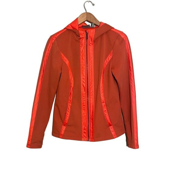 Athleta Verbier Jacket Hooded Red Orange Full Zip 137935 Women's‎ Medium - Picture 1 of 8